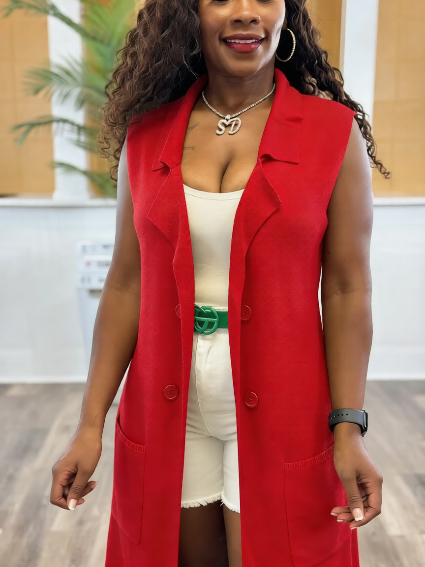 CLASSY GIRL CARDIGAN VEST（UP TO 3XL）