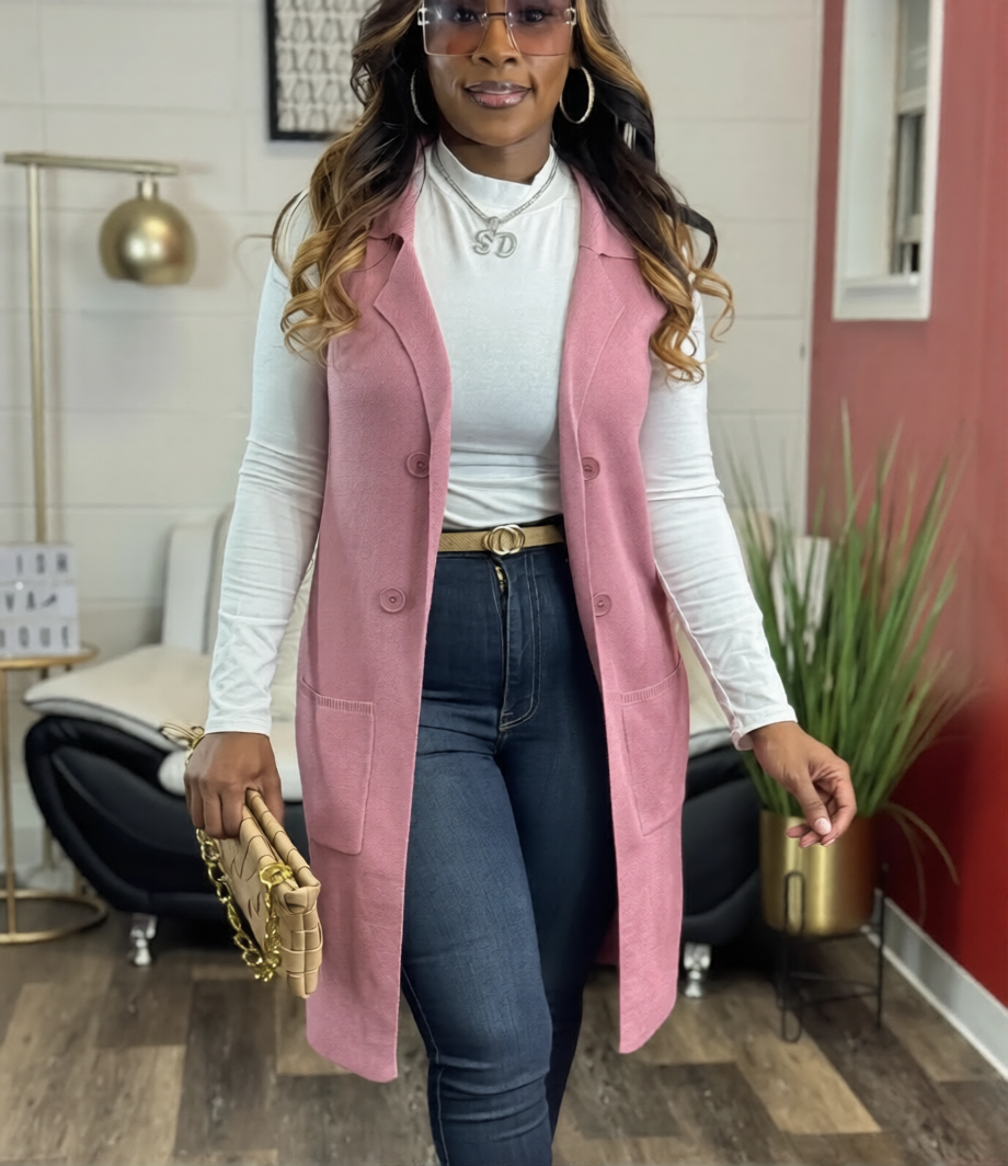 CLASSY GIRL CARDIGAN VEST（UP TO 3XL）